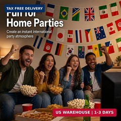 48 Countries String Flag 57FT World Flag Bunting Banner, International Pennant f