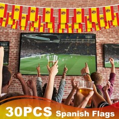 Spain String Flag Pennant Banner, Small Mini Spanish Flags Bunting Banner,