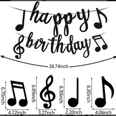 40 Pieces Music Theme Party Decorations Set Include Music Latex Foil Balloons