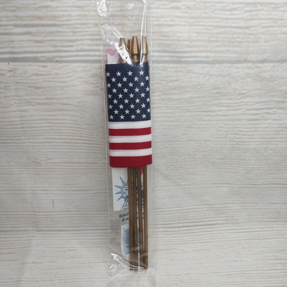 New! 4 Mini American Flag Stars & Stripes Party Decorations USA Decor July 4th
