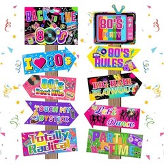 20 Pieces 80s Party Decorations Back to The 80s Neon Retro Sign for Adults