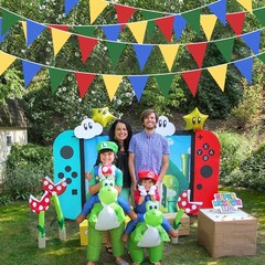32Ft Super Mario Party Decorations Red Blue Yellow Green Carnival Circus Clow…