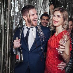 Elegant 2 Pack Black Metallic Foil Fringe Curtains for Stunning Party Backdrops