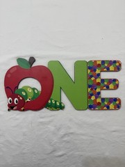 PANTIDE Hungry Caterpillar One Letter Sign Wooden Table Centerpiece for School