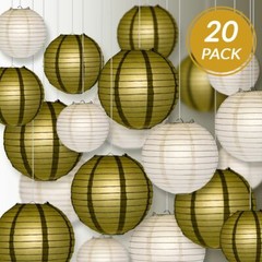 Ultimate 20-Piece Gold Variety Paper Lantern Party Pack – Assorted Sizes of 6″,
