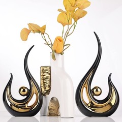 XMGZQ 2pcs Black and Gold Modern Abstract Art Statue Table Decoration,Elegant…