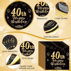 Stylish 452 Pcs 40th Birthday Party Supplies: All-in-One Celebration Kit