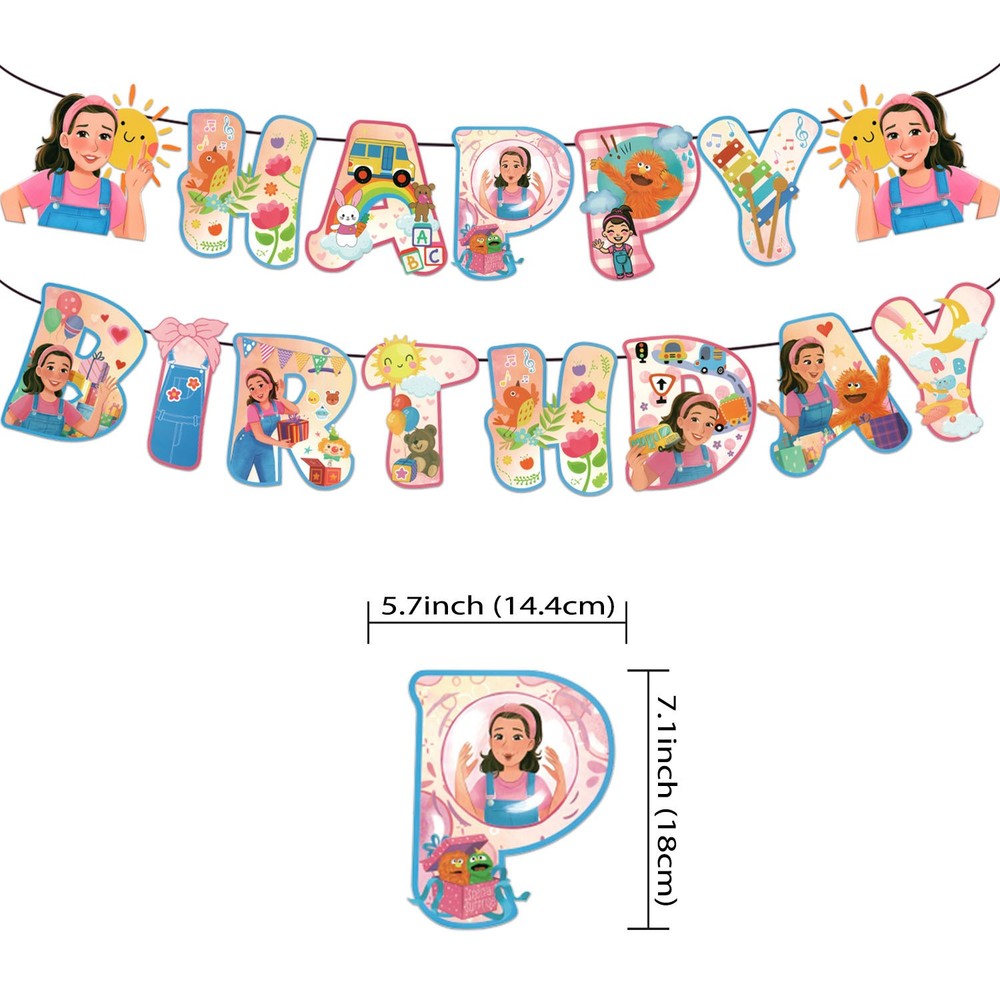 Ms Rachel Birthday Party Decor Supplies Banner for Kids Gifts Decorations