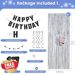 Ashmole 17th Birthday Banner Balloons Arch Kit Black Silvery