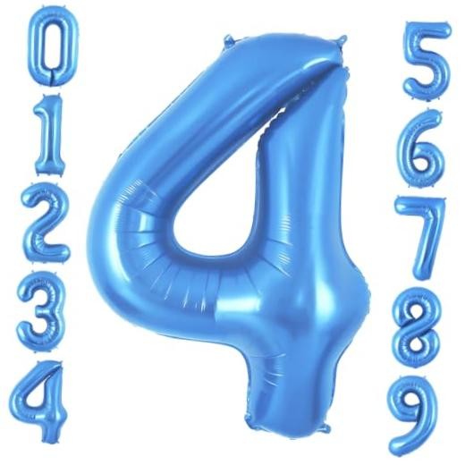 4 Balloon Number,40 Inch Balloon Big 4 Foil Mylar Helium Balloon Number 4 Blue