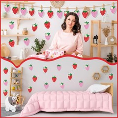 MixTeach 48 Pieces Strawberry Cutouts Summer Berry Paper Cutouts Strawberry S…