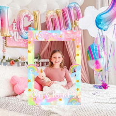 on Cloud 9 Birthday Decoration Colorful on Cloud 9 Party Supplies Rainbow on Clo