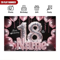 1pc Personalized 18th Birthday Banner Custom Number 18 Balloon Party Decoration❀
