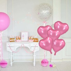 30 pcs18inch Pink Heart Shape Foil Mylar Balloons for birthday party