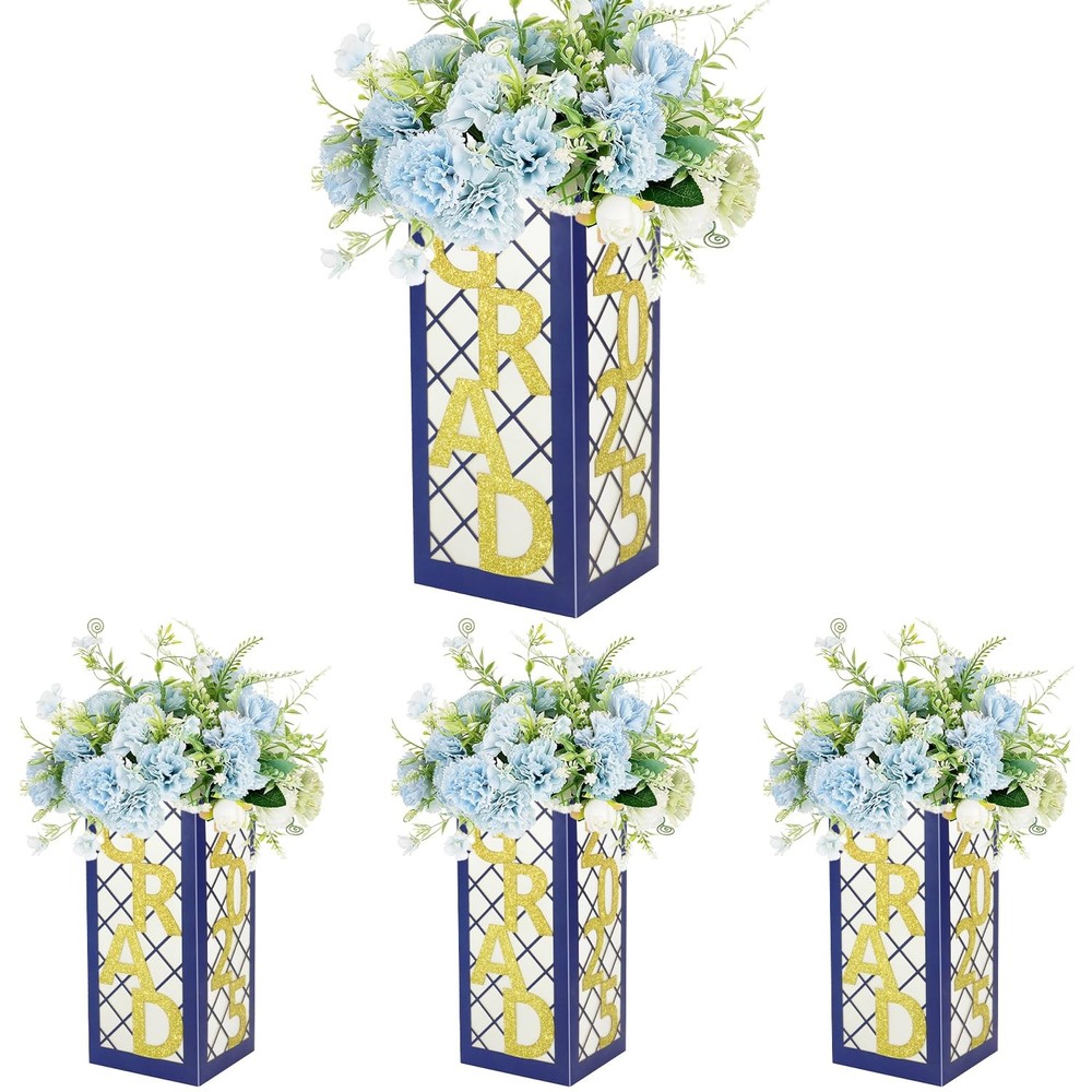4 PCS 2025 Graduation Lantern Boxes Grad Party Decor Table Centerpieces
