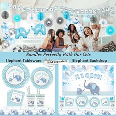697 Piece Blue Elephant Baby Shower Decorations for Boy Kit – It’S a BOY Pre-Str