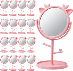 16 Pcs Spa Party Mirrors with Deer Ears for Girls’ Sleepover & Birthday Favors
