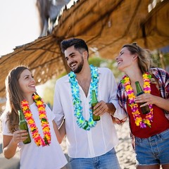 12 Counts Thickened Hawaiian Leis, Perfect Luau Party Supplies for Summer Beach