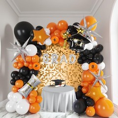 Orange Graduation Balloon Garland Arch Kit 117PCS with Graduation Star print …