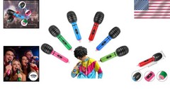 Durable Inflatable Microphones – Set of 6 in Random Colors for Karaoke & Parties