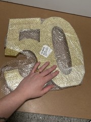 New Large Golden Glitter Sparkle ‘50’-birthday, Anniversary, Glam Decoration