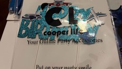 Cooper Life Aviation Themed Party Decoration Set Banner, Cake & Cupcakes Toppers