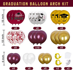 Graduation Decorations Class of 2026 – Maroon and Gold Graduation Decorations –