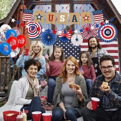 Complete 28 PCS Independence Day Party Supplies for Patriotic Celebrations