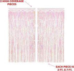 Decorations Iridescent Fringe Foil Curtain – Set of 2 | Bachelorette Party Brida