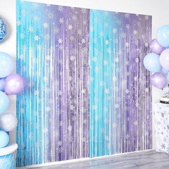 4 Pack 3.3×6.6 Ft Winter Princess Birthday Party Decorations Snowflake Backdrop