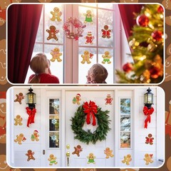 200 PCS Christmas Gingerbread Cutouts 10 Styles Paper With Glue Point Dots