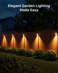 4 Pack Solar Stainless Steel Fence Lights Outdoor Waterproof Motion Sensor Wa…