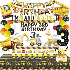 90 Pcs Dump Truck Party Decorations for Boys Baby .Construction 3rd Birthday …