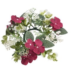 Decorative Candle Ring with Hydrangea Design for Table Centerpieces