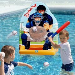 Kids Inflatable Baseball Pool Toy, Fun Swimming Pool Soft Ball Toss Game, Outdoo