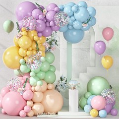 149Pcs Pastel Rainbow Pink Purple Yellow Orange Balloon Garland Kit Different…