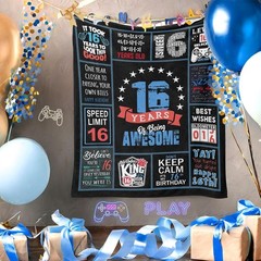 Funny Printed Flannel Throw Blanket – Best 16th Birthday Gift for Boys 60×50”