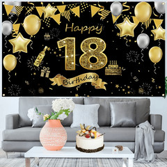 18th Birthday Backdrop Banner Birthday Party Background Decoration Flag Indoor❀