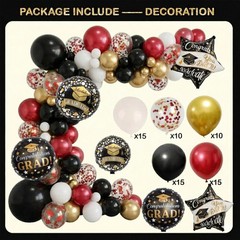 Black and Red Graduation Decorations Class of 2026 – Graduation Balloon Boxes…