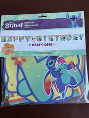 New Stitch Photo Backdrop with Props & Customizable Happy Birthday Banner Set
