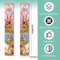 Happy Easter Decorations Easter Bunny Font Porch Weclome Sign Easter Rabbit Bann