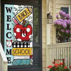 Welcome Back to School Decorations First Day of School Door Cover for Classroom