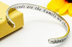 NEW! Engraved Cuff Bracelets Stainless Steel FRIENDS ARE THE FAMILY WE CHOOSE