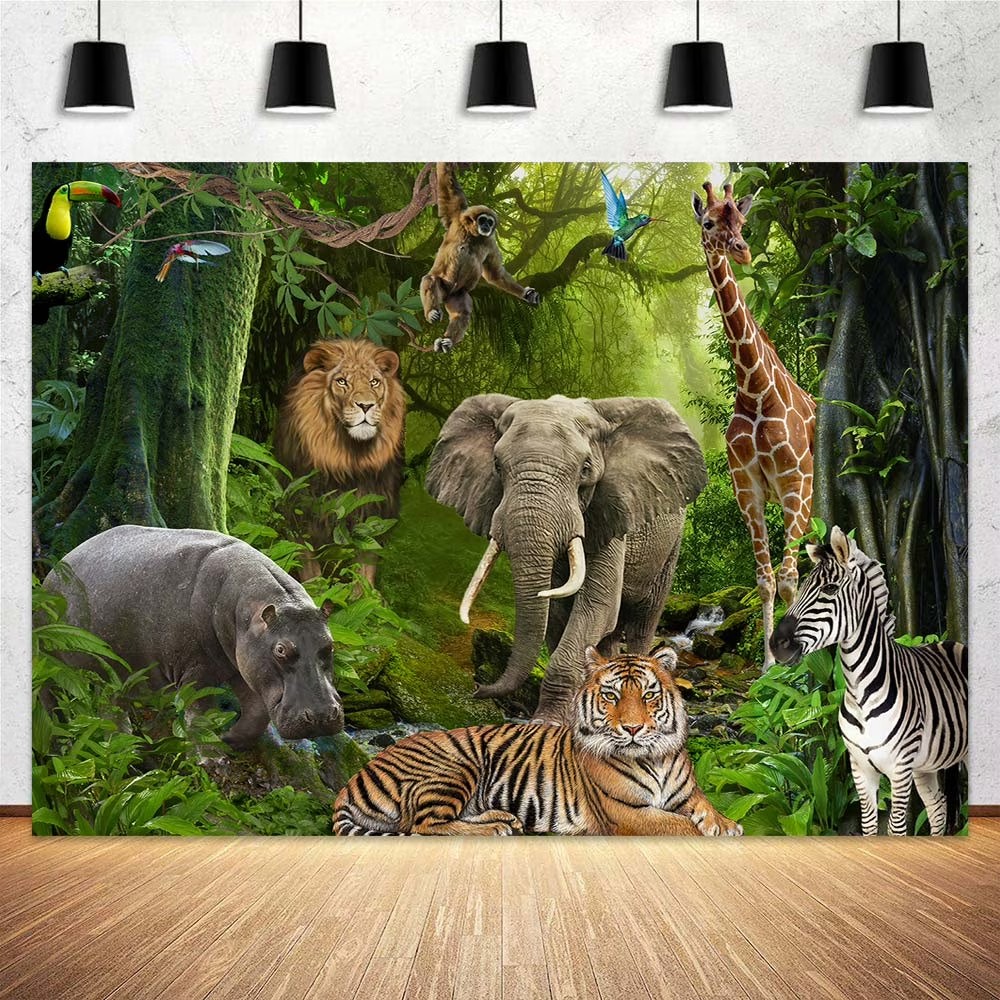 Forest wildlife Backdrop Photo Background Birthday Party Decorations Home Studio
