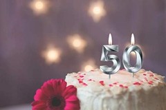 Chic Silver 50th Birthday Candle Set – Non-Toxic & Unscented for Indoor Use