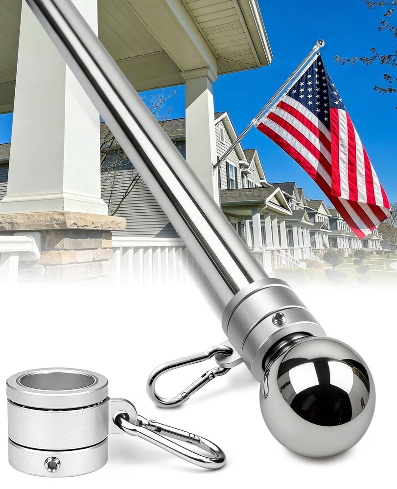 57″ One-Piece Flag Pole, Heavy Duty Stainless Steel Flagpole, 2× Thicker Wa