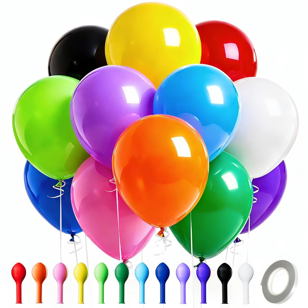 Balloons Decorations，100 Pcs Assorted Colors Balloons 12 inch Latex Round Bal…