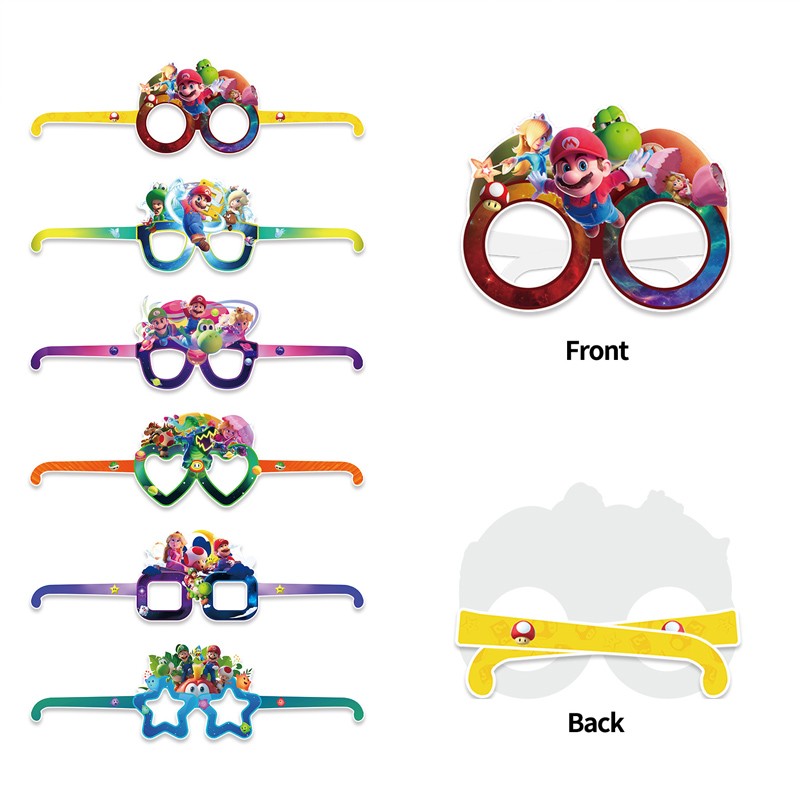 12pcs Anime The Super Mario Galaxy Glasses Birthday Photography Prop Favors Gift