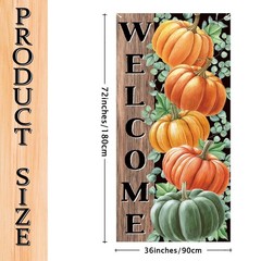 Fall Decorations Pumpkin Door Cover Banner Autumn Thanksgiving Gift 36″x72″