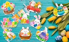 9 Pcs Easter Table Centerpieces Easter Party Decorations Bunny Table Supplies